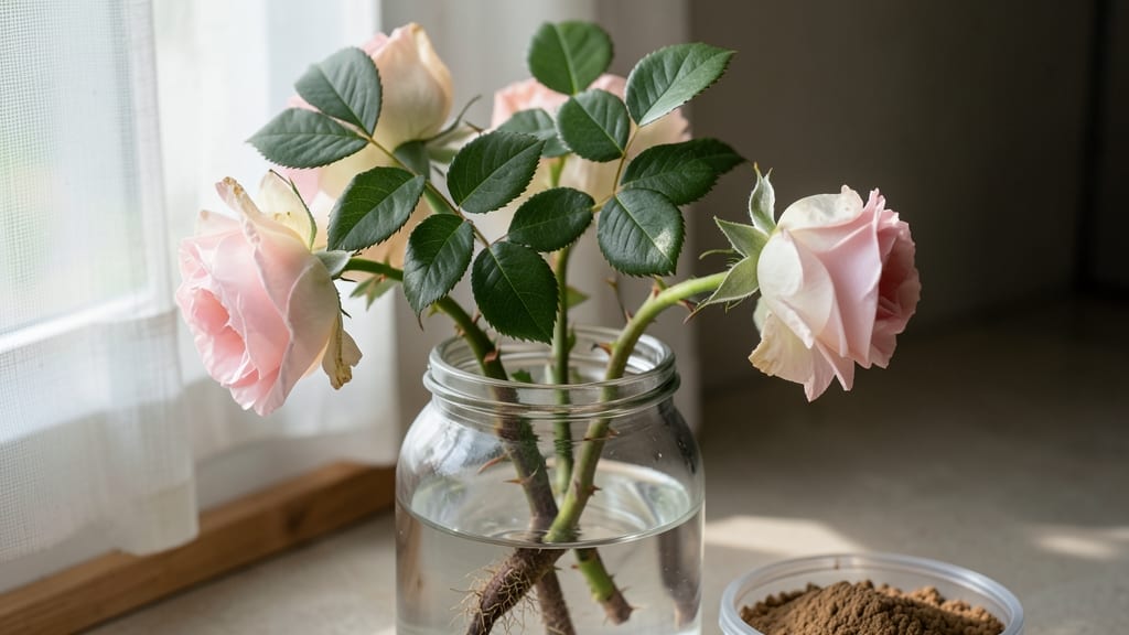 How to Propagate Roses From a Bouquet: Stem-Cutting Success in Water