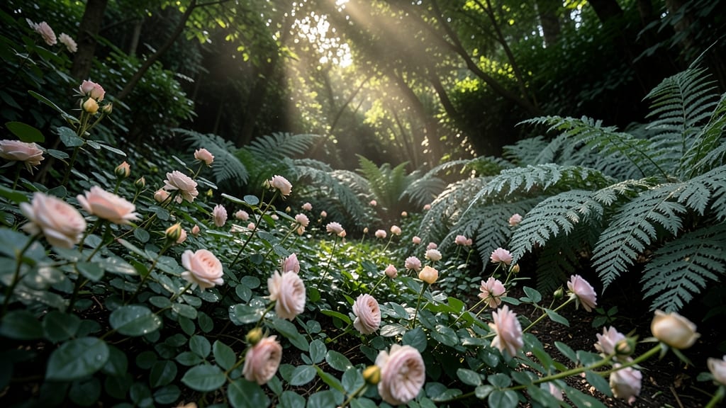 Rose and Fern Shade Borders