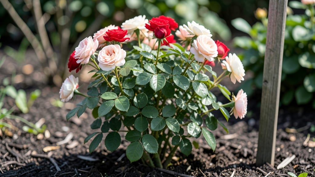 Red and White Mini Rose Shrub: Dwarf Variety for Containers and Small Gardens