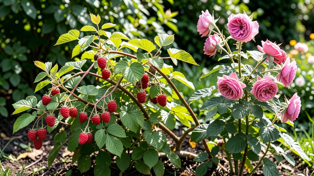 Raspberry And The Rose: Fragrant Climber Duo for Year-Round Garden Elegance